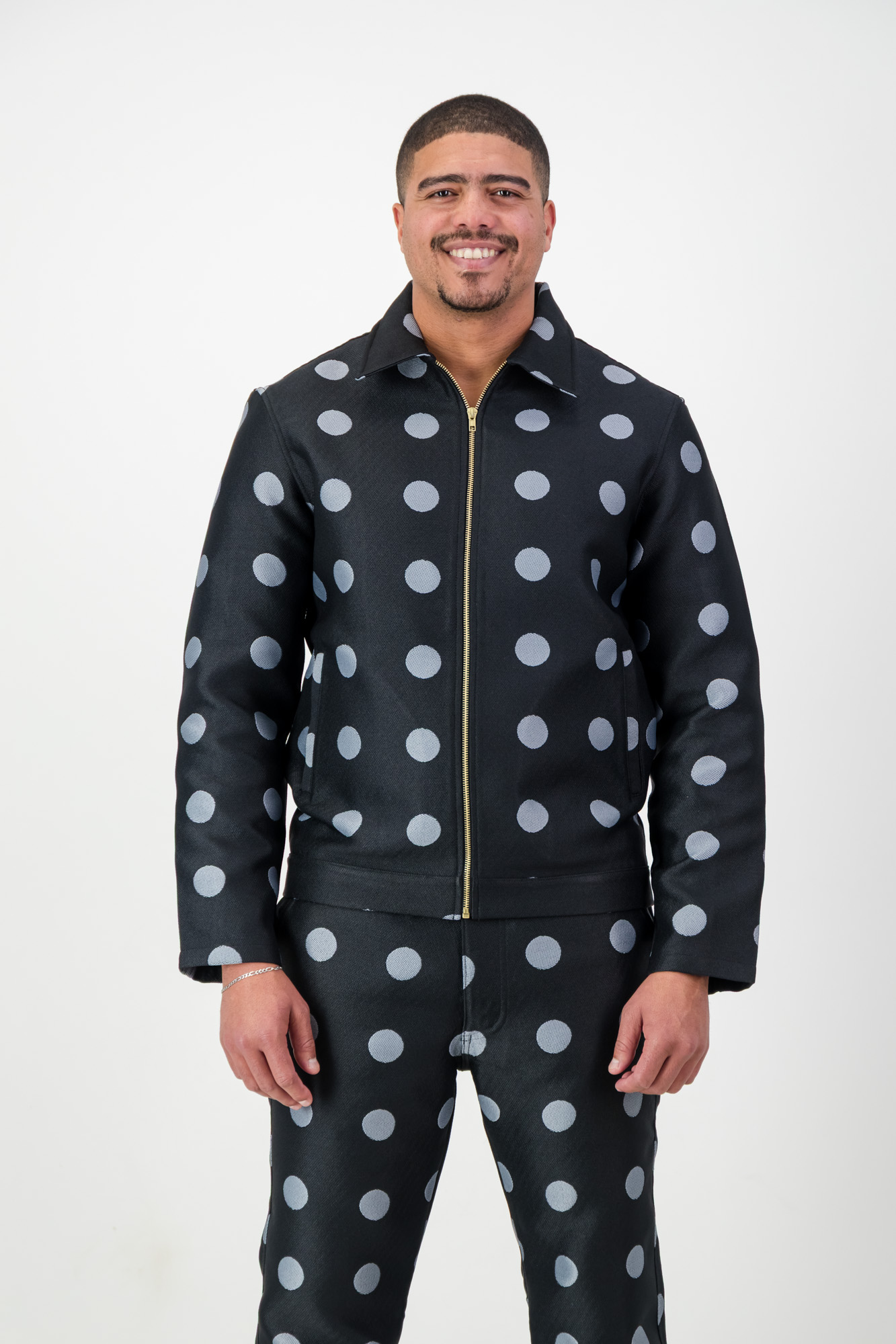 TEXTURED ZIPUP JACKET BLACK